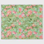 Vintage-Rosé-Geschenkpapier in Mintgrün Geschenkpapier (Flach)