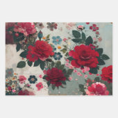 Vintage Rose Geschenkpapier Set (Vorderseite)