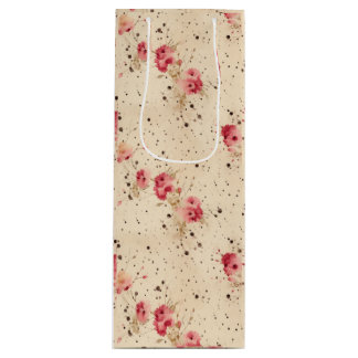 Vintage Rose Geschenktüte für Weinflaschen