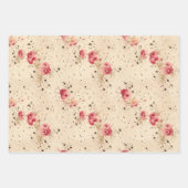 Vintage Rose Geschenkwrap Rosa und Creme Geschenkpapier Set (Vorderseite)