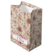 Vintage Rose Gift Bag Mittlere Geschenktüte (Vorderseite Schrägansicht)