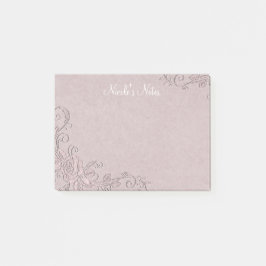 Vintage Rose Glam Embossed Look Personalisiert Post-it Klebezettel