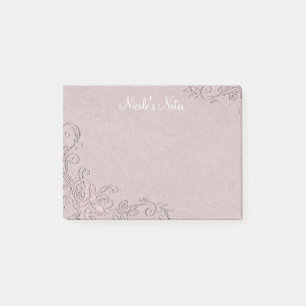 Vintage Rose Glam Embossed Look Personalisiert Post-it Klebezettel