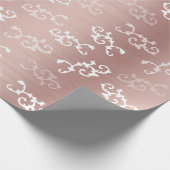 Vintage Rose Gold Damask Muster Geschenkpapier (Ecke)