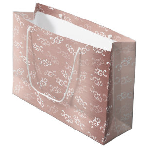 Vintage Rose Gold Damask Muster Große Geschenktüte