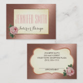 Vintage Rose Gold Ernennung Terminkarte (Vorne/Hinten)