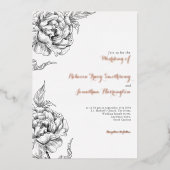 Vintage Rose Gold Hochzeitsfolie Einladung (Vorderseite)