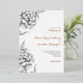 Vintage Rose Gold Hochzeitsfolie Einladung (Stehend vorne)