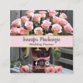 Vintage Rose Gold Hübsch Rosa Quadratische Visitenkarte