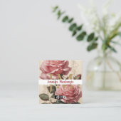 Vintage Rose Gold Hübsch Rosa Quadratische Visitenkarte (Stehend Vorderseite)