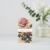 Vintage Rose Gold Hübsch Rosa Visitenkarte (Stehend Vorderseite)