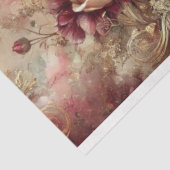 Vintage Rose Gold Hummingbird Floral Decoupage Seidenpapier (Ausschnitt)