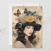 Vintage Rose Gold Princess Dress Foto Quinceanera Einladung (Rückseite)