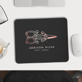 Vintage Rose Gold Scissor Haar Stylist-Logo Mousepad