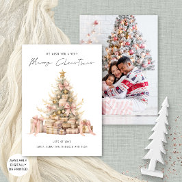 Vintage Rose Gold Tree Foto Frohe Weihnachten