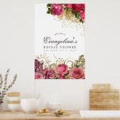 Vintage Rose Gold und Blush Brautparty Willkommen Poster (Küche)