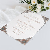 Vintage Rose Goldgraue Foil Einladung