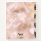 Vintage Rose Goldmarmorplatte Hochzeitsplaner Notizbuch (Rückseite)