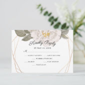 Vintage Rose Goldrahmen Hochzeitswahl RSVP Karte (Stehend Vorderseite)