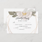 Vintage Rose Goldrahmen Hochzeitswahl RSVP Karte (Vorne/Hinten)