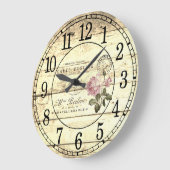 Vintage Rose Große Wanduhr (Winkel)