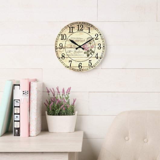 Vintage Rose Große Wanduhr (Lesesaal)