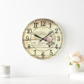 Vintage Rose Große Wanduhr (Zuhause)