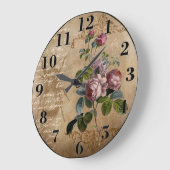 Vintage Rose Große Wanduhr (Winkel)