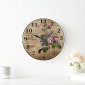 Vintage Rose Große Wanduhr (Zuhause)