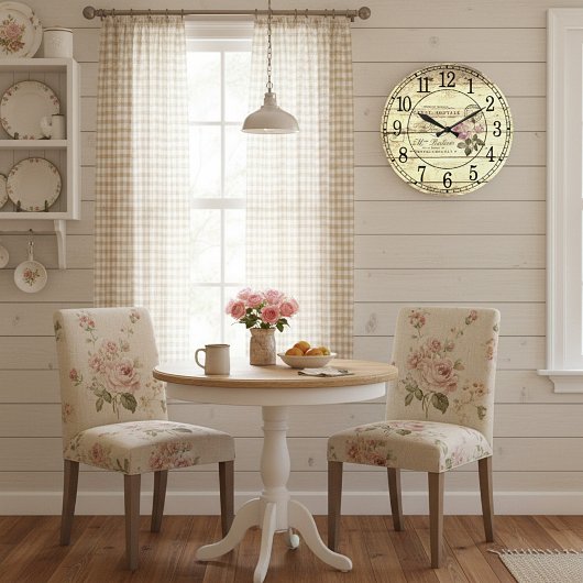 Vintage Rose Große Wanduhr