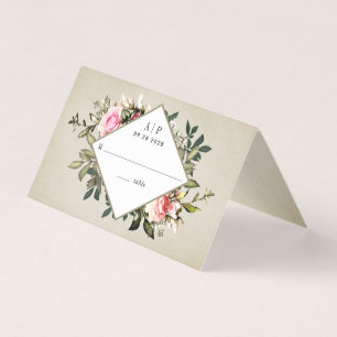 Vintage Rose Grüne Hochzeit Zelt Platzkarten