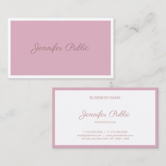 Vintage Rose: Handgeschriebener Skripttext Schlich Visitenkarte