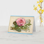 Vintage Rose Happy Birthday Karte (Gelbe Blume)