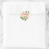 Vintage Rose Herz-Aufkleber (Tasche)
