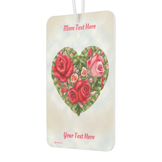 Vintage Rose Herz Autolufterfrischer (Links)