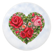 Vintage Rose Herz Keramikknauf (Vorderseite)