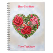 Vintage Rose Herz Notizblock (Vorderseite)