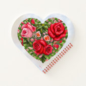 Vintage Rose Herz Notizblock (Rückseite)