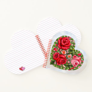 Vintage Rose Herz Notizblock