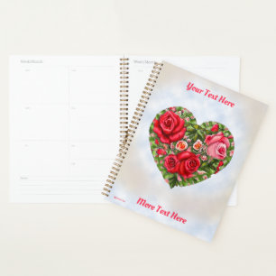 Vintage Rose Herz Planer