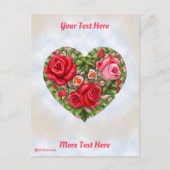Vintage Rose Herz Postkarte (Vorderseite)