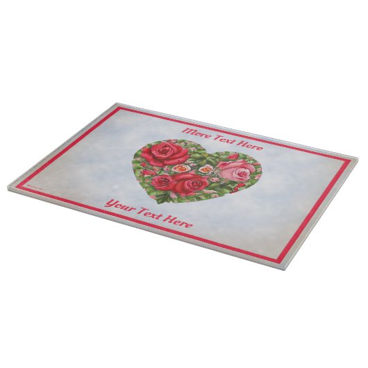 Vintage Rose Herz Schneidebrett (Ecke)