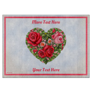 Vintage Rose Herz Schneidebrett