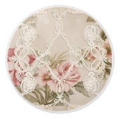 Vintage Rose hinter der Spitze Keramikknauf (Vorderseite)