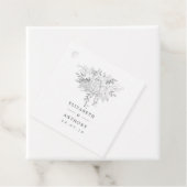 Vintage Rose Hochzeit in Weiß und Silber Geschenkanhänger (Beispiel)