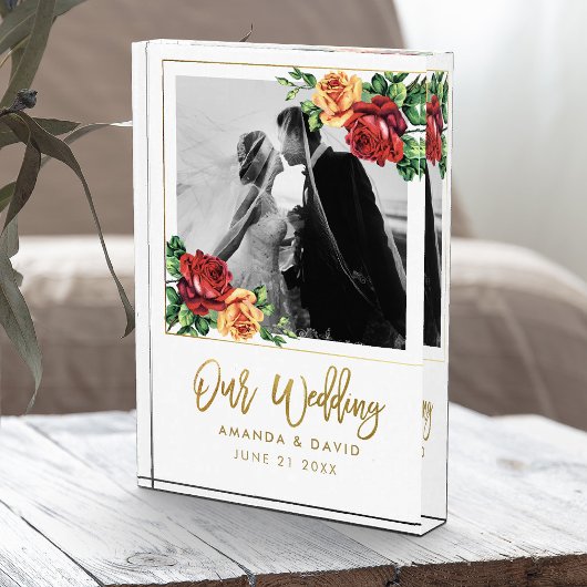 Vintage Rose Hochzeit Keepake Newlyweds Fotoblock