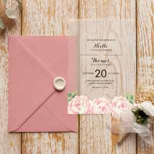 Vintage Rose Hochzeit Pergament Einladungen