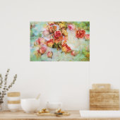 Vintage Rose Hochzeit Poster (Küche)