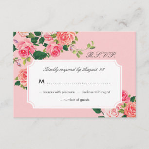 Vintage Rose Hochzeit-RSVP-Karte RSVP Karte