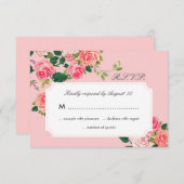 Vintage Rose Hochzeit-RSVP-Karte RSVP Karte (Vorne/Hinten)